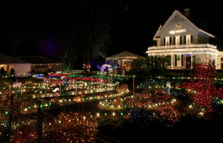 holiday light display outside for Winterville Christmas Festival