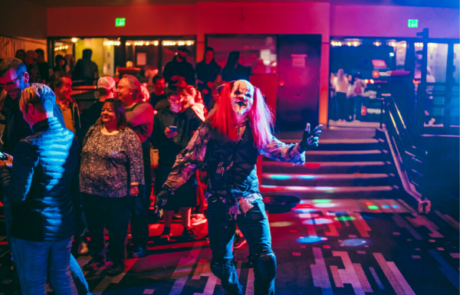 Scary clown at Cinema of Horrors