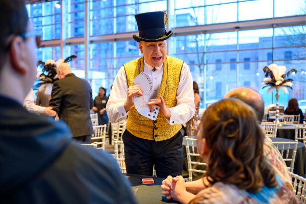 Magician doing a card trick