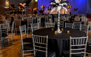 Black, white, silver and gold corporate event
