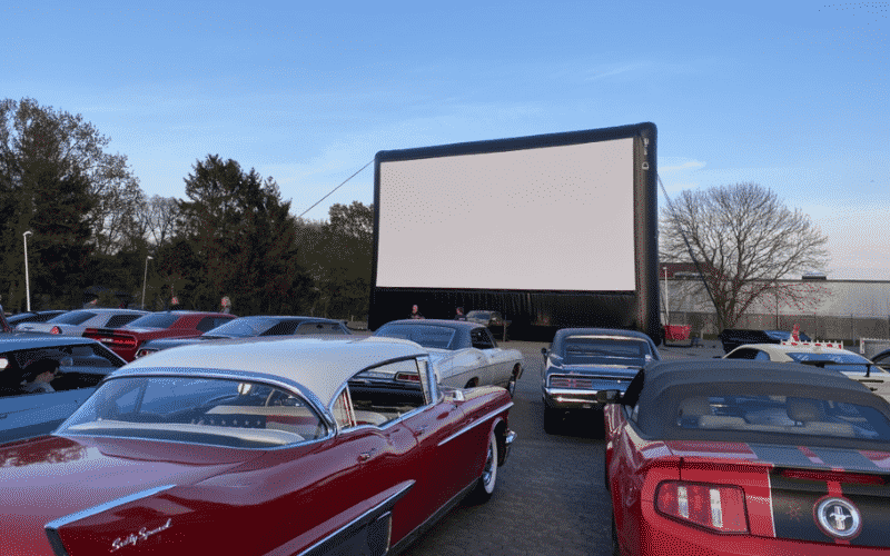 40-foot movie screen for drive-in events