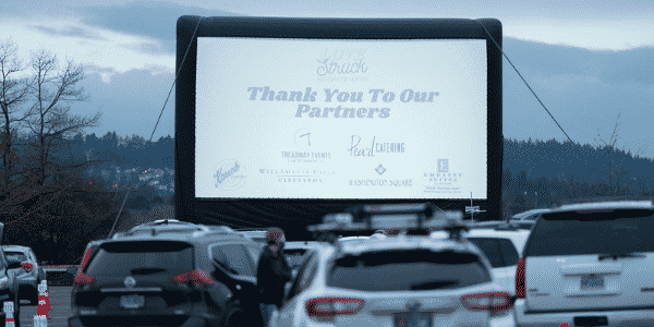 Screen rental for outdoor movie events